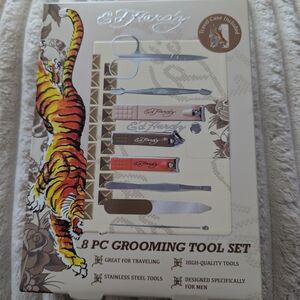 Ed Hardy Men's Grooming Tool Set - Brown and Silver